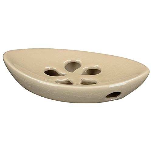 Ceramic Soap Dish with Self Draining Tray for Bar Soap, Bathroom, Kitchen (Ivory No.1) - color: Ivory No.1