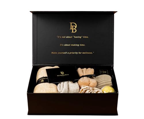 Wellness Box 12pc Self Care Spa Gift Basket for Women - Loving Gift Basket for Mothers Day, Birthday, Best Friend set, Womens Beauty Kit. Luxury Gifts with Scented Candle, Jade Roller, Bath Bomb.