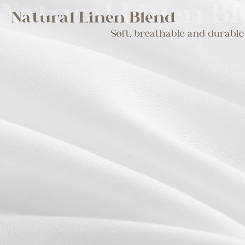 White Linen Shower Curtain for Bathroom Water Repellent 72x78 Inches | Extra Long Shower Curtains, Simple Elegant Modern Farmhouse Country, Bath Shower Curtain Set with Hooks, Textured Fabric - color: White, size: 72"W x 78"L (Pack of 1)