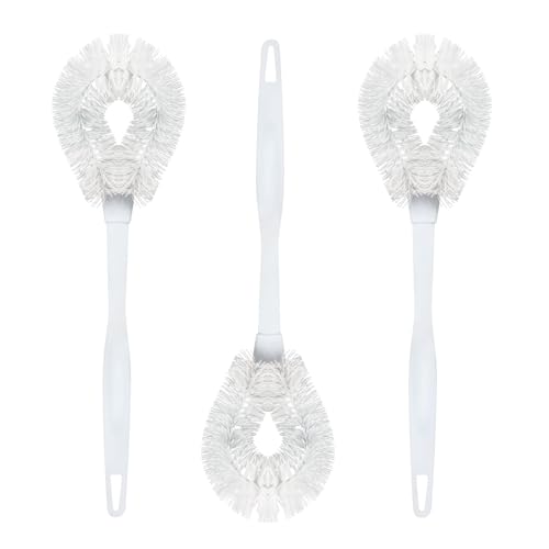 LOLA Toilet Bowl Brush w/Curved Head, 3 Pack, Coated Wire, Durable Poly Bristles, Reaches Under Toilet Bowl Rim - size: 3 Pack, style: Loop Style Bowl Brush