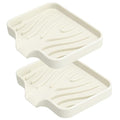 2 Pack Silicone Soap Dish with Drain, Self Draining Bar Soap Holder for Shower, Silicone Dish Soap Tray, Bathroom and Kitchen Sink Organizer, Beige - color: Beige
