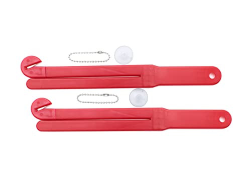 Food Bag Pouch Cutter Opener with Stainless Steel Blade and Squeezer for Kitchens - Includes EZ Hang Chain and Suction Cup for Easy Storage (Red (2pk)) - color: Red (2pk)