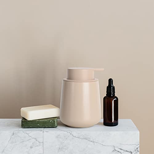 BosilunLife Hand Soap Dispenser - Ceramic Dish Soap Dispenser for Bathroom 12ounce Refillable Liquid Hand Wash Dispenser for Essential Oil, Lotion Soap, Khaki - color: Khaki