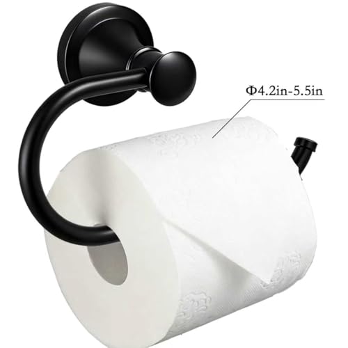 Matte Black Toilet Tissue Paper Holder Matte Black Bathroom Accessories Toilet roll Paper Hanger, Wall Mounted, Rustproof - color: Matte Black