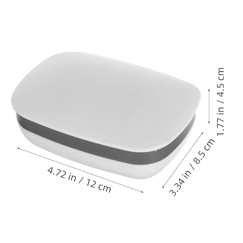 NUOBESTY Travel Soap Holder Case with Cover and Sponge, Leak-Proof Portable Soap Box for Travel, Camping, Gym, Small White Silicone Seal, 2 Sets