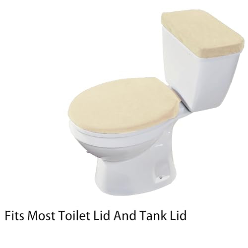 Madeals Memory Foam Bathroom Toilet Rug Set 4 Piece with Toilet Lid Cover and Tank Covers Beige - color: Beige