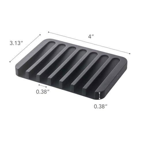 YAMAZAKI Home Flow Soap Tray - Silicone Holder Dish for Sink - Silicone