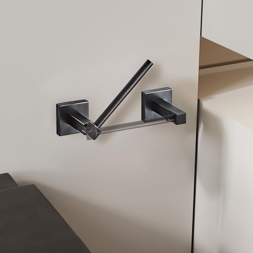 Ruacq Toilet Paper Holder Oil Rubbed Bronze-Toilet Paper Holder Wall Mount Double Post Pivoting Square-Toilet Tissue Roll Holder Rustproof Stainless Steel - color: Oil Rubbed Bronze, size: Square
