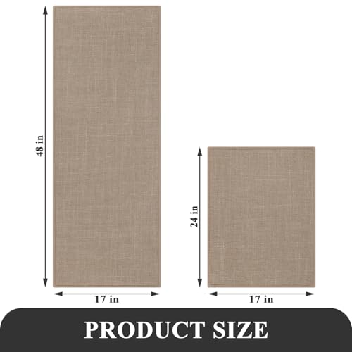 SHACOS Bath Mat Set of 2, Ultra Thin Washable Bathroom Rugs, No Slip Rubber Bath Rugs for Bathroom, Quick Dry Absorbent Bathroom Mat for Shower Outside Floor Toilet Sink (17"x24"+17"x47") - color: Brown, size: 17"x24"+17"x47"