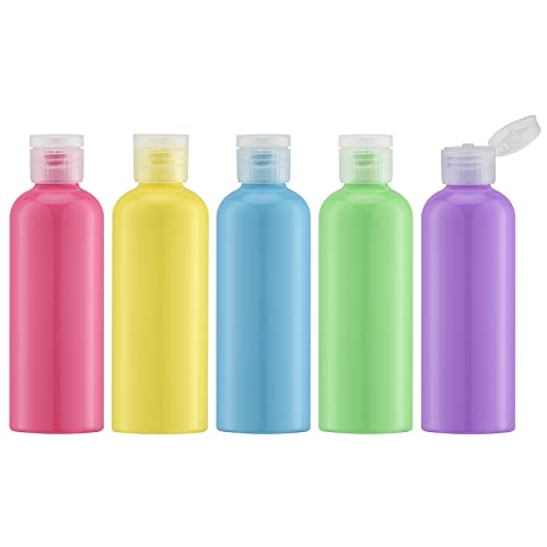 LISAPACK 3.4 oz Travel Bottles for Toiletries, Plastic Travel Size Containers for Shampoo Conditioner TSA Approved, Empty Small Squeeze for Lotion, Leak Proof Mini Liquid Tube for Refillable - color: Multi-colored
