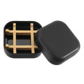 uxcell Wooden Soap Holder, Detachable Self Draining Square Soap Dishes with Lid, Wooden Bamboo Soap Bar Tray for Shower (Double Pack Rounded Black) - color: Black