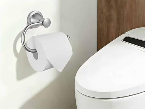 Brushed Nickel Toilet Paper Holder - Wall Mounted | Rustproof Bathroom Accessory, Durable Wall Mount Roll Hanger for Toilet Tissue，Rotary Toilet Paper Reel European - color: Brushed Nickel
