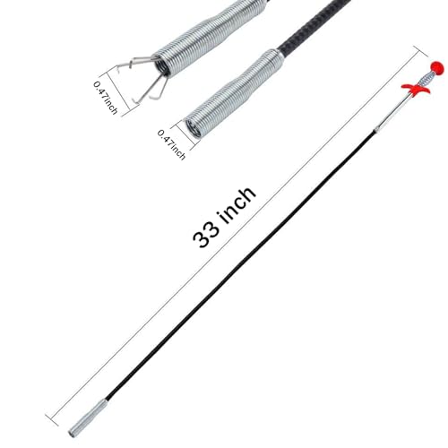 Drain Snake Hair Drain Clog Remover 33 Inch Flexible Grabber Claw Pick Up Reacher Tool - Gutter Cleaning Tools for Home Sink, Bathroom Tub,Drain, Toilet, Tight Spaces - style: 33 IN