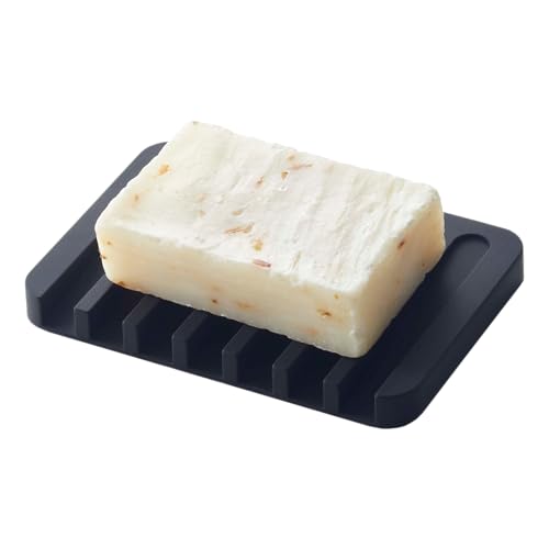 YAMAZAKI Home Flow Soap Tray - Silicone Holder Dish for Sink - Silicone