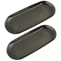 Dnyta 2Pcs Stainless Steel Decorative Tray, Decor Jewelry Dish, Bathroom Decor Makeup Serving Trays for Dresser, 9 x 3.8in Cosmetics Home Decor for Keys Watch Wallet Trinket (Oval, Bronze) - style: Oval retro bronze style (2pcs)
