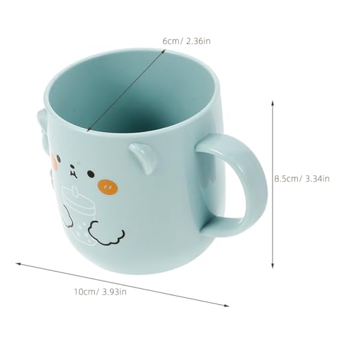 Solustre Cartoon Bathroom Cups for Kids 2-Pack Plastic Toothbrush Holders Reusable Kids Water Mugs with 3D Bear Design