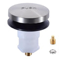 Universal Toe Touch Bathtub Drain Stopper - 3/8'' & 5/16'' Thread Studs with Star-Shaped Lock Washer, Brushed Nickel (1 Pack) - color: Brushed Nickel