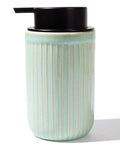 BosilunLife Dish Hand Soap Dispenser - Liquid Pump Soap Dispenser for Bathroom Deco Light Green 12oz Ceramic Kitchen Dish Dispenser with Rust-Proof Liquid Pump Modern Refillable Lotion Bottles - color: Light Green Lotion Pump