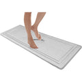 MICRODRY Quick Drying Memory Foam Framed Bath Mat with GripTex Skid-Resistant Base, Runner - 24x58, Light Grey - color: Light Grey, size: 24" x 58"