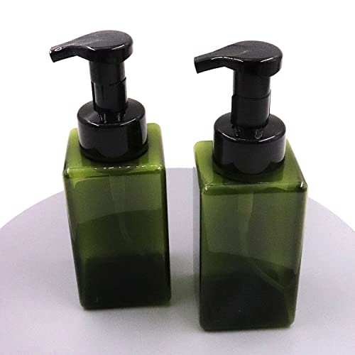 2 PCS-Foaming Soap Dispenser, Hand Soap Dispenser, Refillable Foam Liquid Hand Soap Empty Plastic Pump Bottle Container for Bathroom Vanities, Kitchen Sink, Hospital, Clinic（17 oz ） (Green) - color: Green