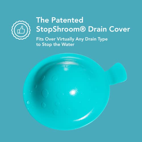 StopShroom STBLU232 Universal Stopper Plug Cover for Bathtub, Bathroom and Kitchen Drains, Aqua - color: Aqua
