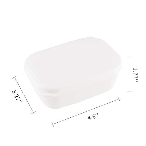Soap Box Holder for Travel, Rectangular Soap Dish, Portable Sponge Case Tray with Drain for Shower, Camping, Gym - 2 Pack White - color: White