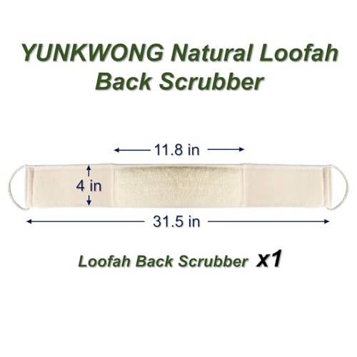 Natural Loofah Sponge, Exfoliating Body Scrubber for Men Women, Loofah with Handle, Exfoliating Back Scrubber for Shower Set, Deeply Clean & Invigorate Your Skin (1 pcs in Box) - style: 1 Count Natural Loofah in 1 Style