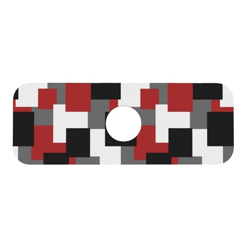 Grey Black White Plaid Square Red 15" X 5.5" Kitchen Sink Splash Guard Faucet Faucet Guard Draining Mat Sink Splash Guard Faucet Kitchen Bathroom - color: Grey Black White Plaid Square Red