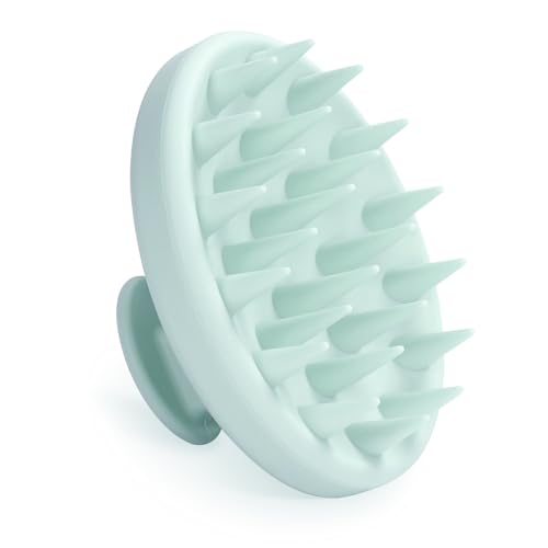 Meartchy Silicone Scalp Massager, Scalp Scrubber for Hair Growth with Soft Bristles, Scalp Exfoliator Brush Dandruff Removal Shampoo Brush for Wet Dry Scalp Care (Mint Green) - color: Mint Green