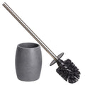 Clasin Home Toilet Bowl Brush and Holder with Stainless Steel Long Handle, Toilet Scrubber Brush with Durable Base, 360° Deep Cleaning Bristles for Bathroom, Compact Set for Small Space (Gray) - color: Gray