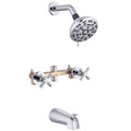 2 Handles Shower Faucet Set with Tub Spout Bathtub Shower Faucet Combo Set Shower System Complete Tub and Shower Trim Kit Wall Mounted Shower Fixtures Chrome - color: Chrome, style: 2 Handles