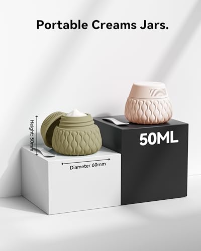 Silicone Travel Bottles for Toiletries 8 Pack Travel Size Toiletries 3.4 oz 1.7 oz, Leakproof Squeeze Travel Size Containers Refillable Cosmetic Jars Set for Shampoo, Conditioner, Creams - color: Creamy Candy-3.4oz/1.7oz
