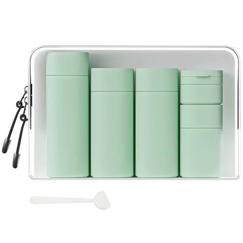 Travel Bottles for Toiletries, 5 Pack Travel Size Containers, TSA Approved Leak Proof - Silicone Toiletry Containers with Clear Bag for Shampoo, Conditioner & Lotion, Travel Essentials - color: Green