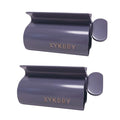 XYKEEY Toothpaste Tube Squeezer - Set of 2 Toothpaste Squeezer Rollers, Metal Toothpaste Tube Wringer Seat Holder Stand (Gray) - color: Gray