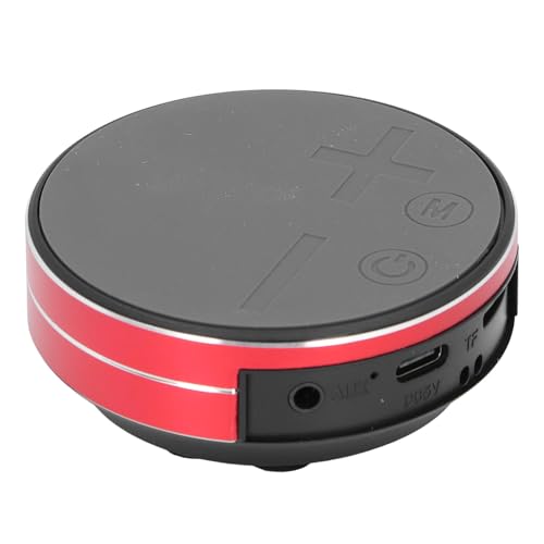 Bone Conduction Speaker, Bluetooth, AUX, Small Memory Card, Stereo, Water Proof, Intelligent Suction Cup Design, for Outdoor and Indoor Bathroom (Red) - color: Red