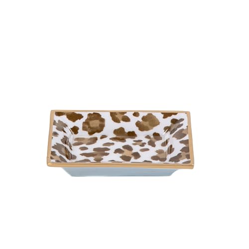 Jaye's Studio Leopard Cream Enameled Rectangle Catch All Tray, Jewelry Tray for Bathroom, Vanity - Decorative Landry Tray - color: Cream Leopard