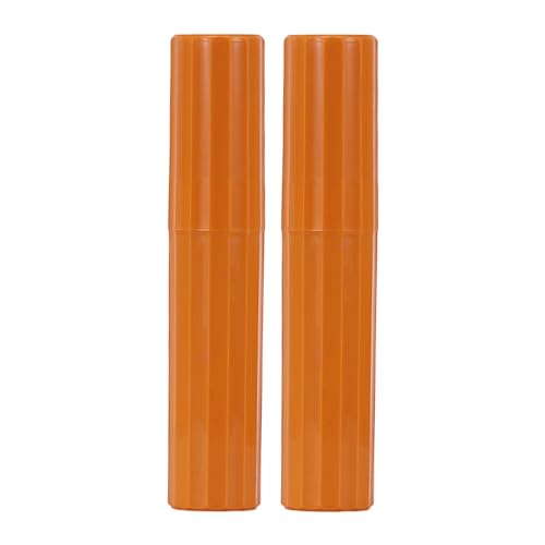 VOCOSTE 2pcs Vertical Stripe Toothbrush Case, Plastic, Lightweight Traveling Toothbrush Holders Case, Travel Business, Orange, 7.87"x1.50"