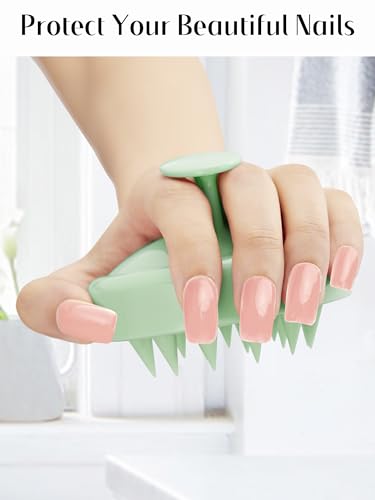 HEETA Scalp Massager Hair Growth, Soft Silicone Scalp Scrubber Shampoo Brush for Exfoliation, Dandruff Removal Head Massage Stress Relax, Wet & Dry Use for Thick Thin Curly Hair Care, Lime Green - color: Lime Green
