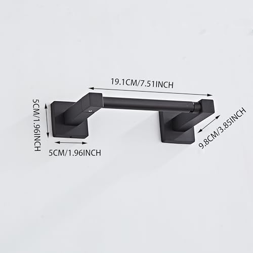Matte Black Toilet Paper Holder Wall Mount, Bathroom Toilet Paper Holder for SUS 304 Stainless Steel, Double Post Pivoting Square Toilet Paper Roll Holder for Bathroom RV Paper Towels for TP - color: Square Matte Black