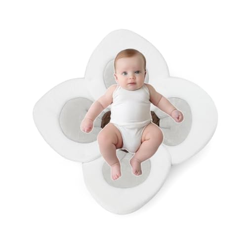 PandaEar Baby Bath Pad for Infant Newborn | Soft Flower Petals for Sink Bathtub Essentials Shower Gift (Grey) - color: Grey