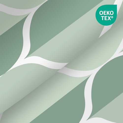 Yiatn No Hook Dark Green Double Shower Curtain with Snap in Fabric Liner Set - Hotel Style with See Through Mesh Top Window, Modern Geometric Waterdrop Design,Waterproof and Washable, 71x74 INCH - color: Dark Green, size: 71"W x 74"L (Pack of 1)