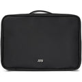 July Hanging Toiletry Bag with Hidden Hook, Clear & Leak-Resistant PVC Pocket, Toothbrush Tab, Water-Resistant Nylon and Leather Trims - Travel Essentials Bag, Bathroom Travel Organizer - Black - color: Black