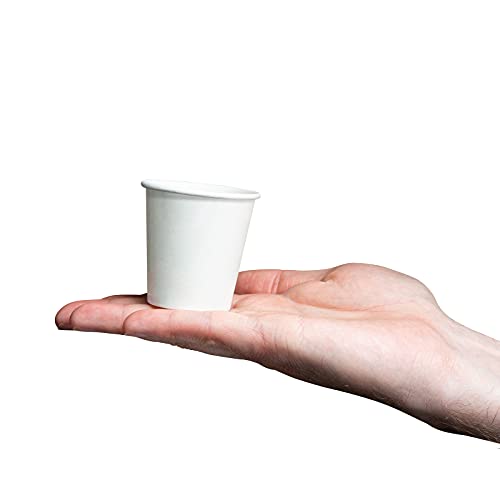 GUSTO 3 oz White Paper Bathroom Cups [100 Count] | Mini Size, Mouthwash, Rinsing, Medicine, Samples, Small Drinks, Disposable, & Clean Look