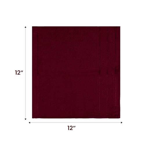 Casa Lino Face Towels & Body Wash Cloths for Hotel - 100% Cotton Wash Cloths for Bathroom - Highly Absorbent & Quick Drying Washcloth Set - Cotton washclothes, 24 Pack 12" x 12" - (Burgundy) - color: Burgundy