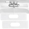 Tioncy 2 Pcs Faucet Mat Sink Splash Guard Oval-hole Oval Splash Pad for Kitchen Sink Oval Base Diatomite Faucet Mat for Bathroom Absorbent Mat Splatter Screens (White) - color: White