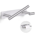 Brushed Nickel Toilet Paper Holder, Adhesive or Screw Toilet Roll Holder Wall Mount, SUS304 Stainless Steel Double Post Pivoting Toilet Roll Holder for Bathroom, Kitchen, Washroom - color: Brushed Nickel