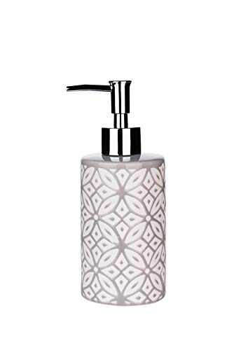 Groovy Bathroom Accessories Set - Complete Bath Accessory Sets Includes Soap Dispenser, Toothbrush Holder, Tumbler, Soap Dish, - color: Grey
