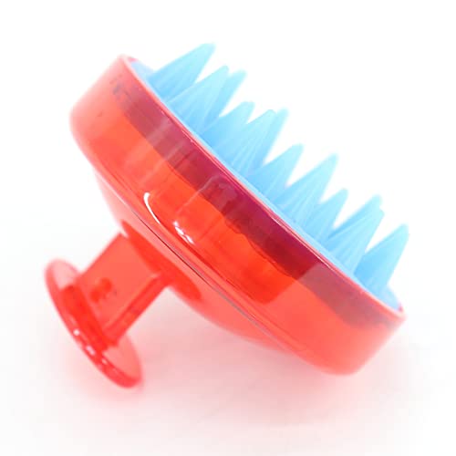 BTWTRY Red Hair Shampoo Brush Scalp Care Hair Brush with Soft Silicone Care Scalp Massager for The Scalp Exfoliate and Deep Scalp Cleansing (Red) - color: Red