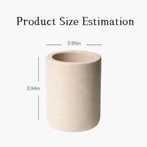 2 Pack Beige Diatomite Toothbrush Holder, Stone Toothbrush Holder for Bathroom, Fast-Drying Countertop Organizer for Electric Toothbrushes, Toothpaste & Cups