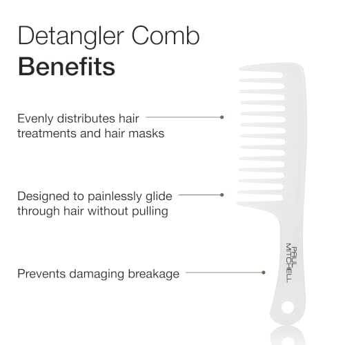 Paul Mitchell Detangler Comb, Wide Tooth Comb Detangles Wet or Dry Hair - color: Opaque - 9.62 in.Length (Pack of 1)